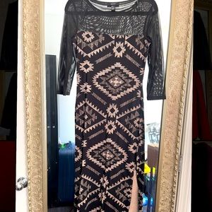 Mesh tribal maxi dress